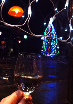 A festive glass of wine